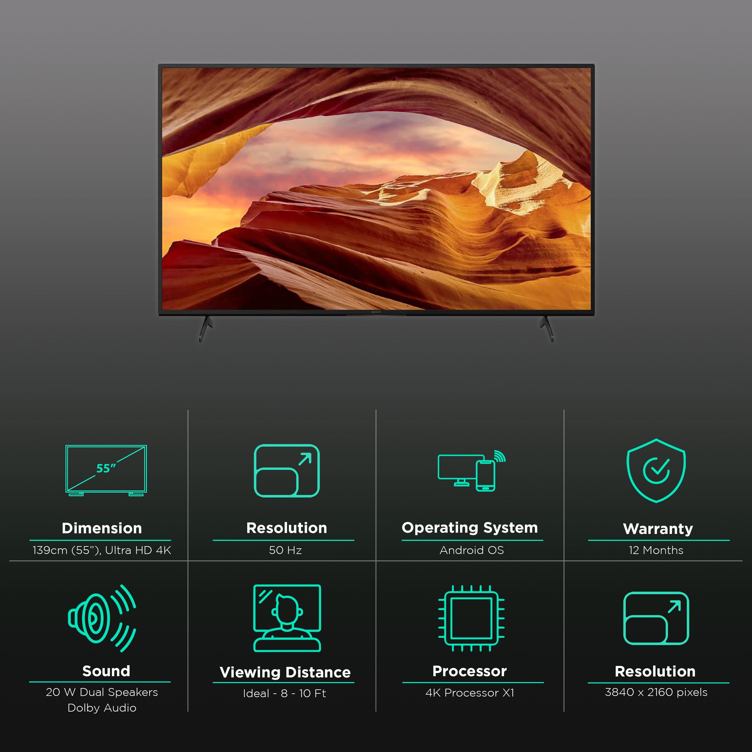 Buy SONY X75L 139 cm (55 inch) 4K Ultra HD LED Android TV with Dynamic ...